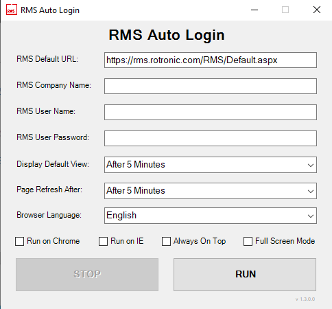 configure rms auto login v1.3