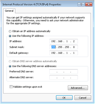 RMS-Converter_Fix IP address on the PC