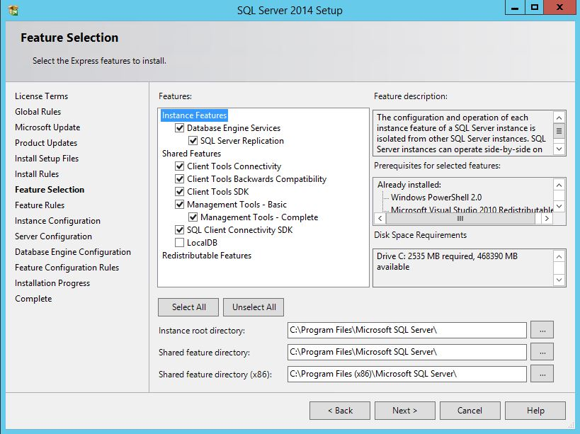 installation and configuration of sql server express 3
